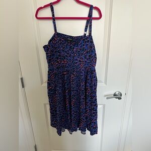 Torrid Blue and Pink Animal Print Dress